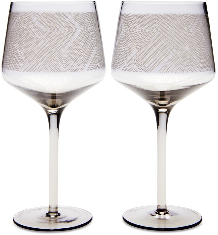 Hotel Collection Etched Floral Wine Glasses, Set of 4, Created for Macy's -  Macy's