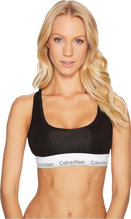 Calvin Klein Underwear Modern Cotton Unlined Wireless Bralette QF7990 Women's Bra Black : SM (Women's 4-6), Cotton/Jersey/Modal