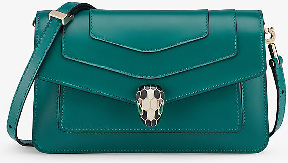 Serpenti leather handbag Bvlgari Green in Leather - 34409533