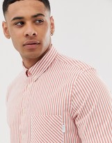 Thumbnail for your product : Paul Smith vertical stripe short sleeve shirt in red and white