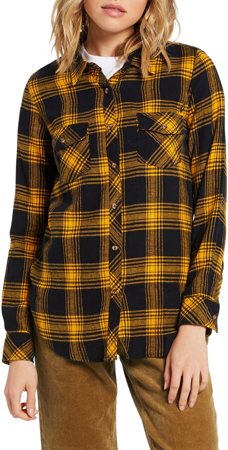yellow plaid top