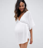 Thumbnail for your product : ASOS Maternity DESIGN Maternity Channel Waist Beach Cover Up