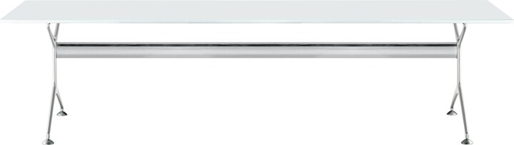 Alias Frametable 190 In White Top With Polished Aluminium Frame By Alberto Meda