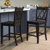 Thumbnail for your product : Andover Mills Espanola Double X-Back 24" Bar Stool Color: Antique Denim