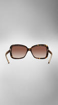 Thumbnail for your product : Burberry Square Frame Check Detail Sunglasses