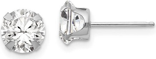 Black Bow Jewelry Co. BlackBowJewelry6.5mmRoundCubicZirconiaStudEarringsin14kWhiteGold