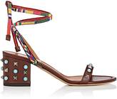 Thumbnail for your product : Valentino Garavani 14092 WOMEN'S ROCKSTUD ROLLING LEATHER ANKLE-TIE SANDALS
