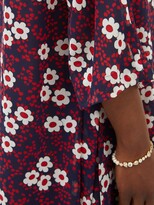 Thumbnail for your product : Comme des Garçons Comme des Garçons Floral-printed Chiffon Midi Dress - Navy