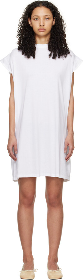 MM6 MAISON MARGIELA White & Black Layered Midi Dress