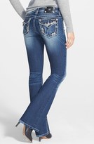 Thumbnail for your product : Miss Me Embellished Pocket Bootcut Jeans (Medium Blue)