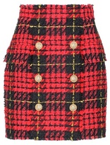 Balmain Mini-jupe en tweed à carreaux