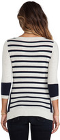 Thumbnail for your product : Autumn Cashmere Color Block Striped Back Boat Neck Sweater