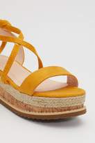 Thumbnail for your product : Nasty Gal Womens Draw to a Close Wrap Cork Sandals - yellow - 3