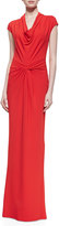 Thumbnail for your product : Michael Kors Draped Matte Jersey Gown, Coral