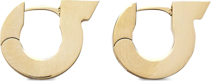 【関税&送料込】Salvatore Ferragamo Two-Tone l Earrings Gancini earrings - Women | Ferragamo