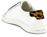 Thumbnail for your product : Saint Laurent Andy Low Top Sneakers in White & Leopard | FWRD
