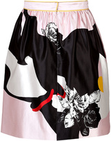 Thumbnail for your product : Prabal Gurung Silk-Cotton Rose Print Skirt