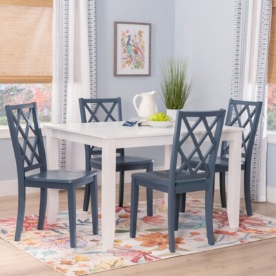 Linon Kolt Rectangular Dining Table and 4 Chairs