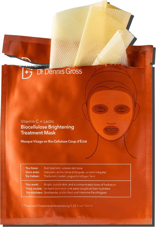 Dr. Dennis Gross Skincare Vitamin C Lactic Biocellulose Brightening Treatment Mask