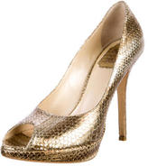 Thumbnail for your product : Christian Dior Metallic Snakeskin Pumps