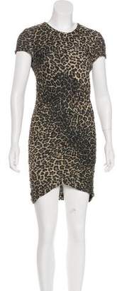 Torn By Ronny Kobo Pleated Leopard Print Dress
