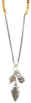 Thumbnail for your product : Chan Luu Gold & Silver Skull Charm Necklace