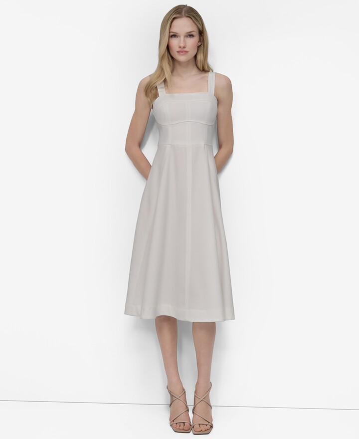 Dkny Women's Square-Neck Sleeveless Midi Dress