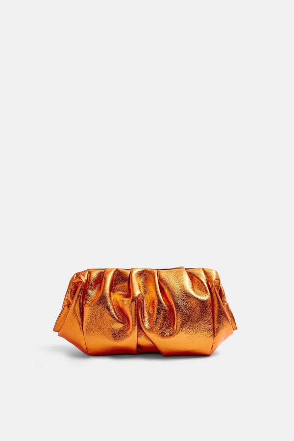 Topshop Orange Frame Ruched Clutch Bag - ShopStyle