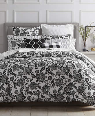 Charter Club LAST ACT! Damask Designs Black Floral 3-Pc. Full/Queen Comforter Set, Created for Macy's