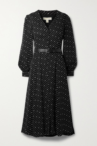 michael kors grommeted crepe midi dress