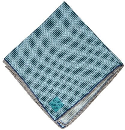 Vuitton Blue/Gray Silk Pocket Square - Vintage Lux - ShopStyle Scarves