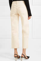 Thumbnail for your product : Khaite - Wendell Cropped High-rise Wide-leg Jeans - Ivory