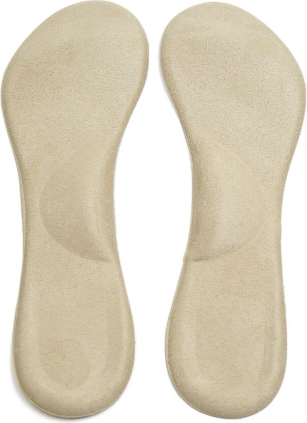 Unique Bargains 1 Pair Skin Color Pressure Reduce Fabric Surface Gel Feet Support Pads Shoes