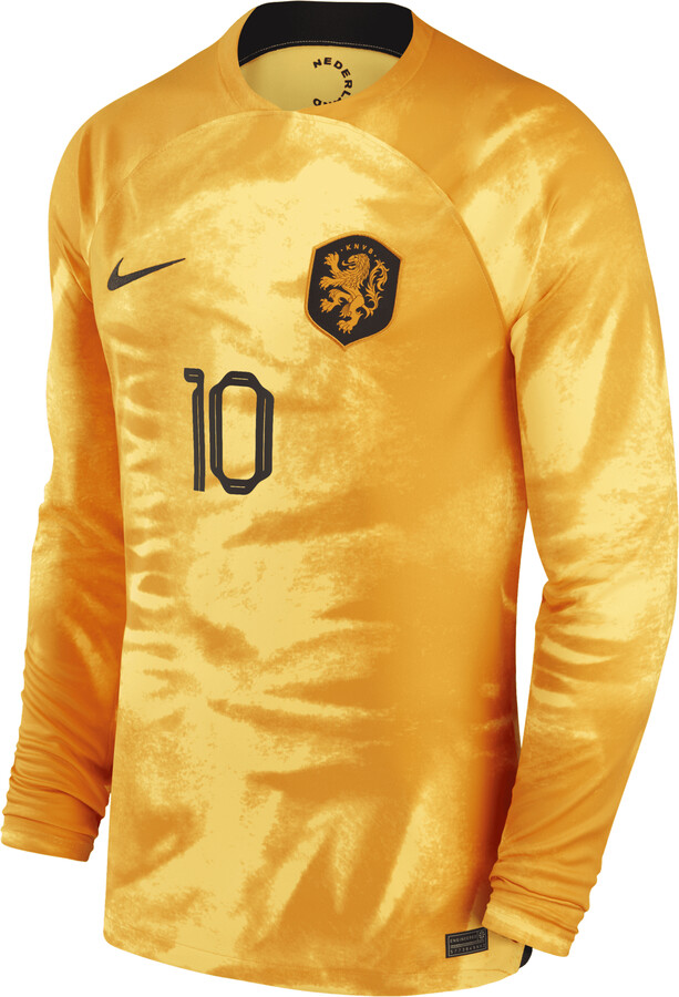 Nike Netherlands National Team 2022/23 Stadium Home (Memphis Depay Men's Dri -FIT Long-Sleeve Soccer Jersey in Orange - ShopStyle Activewear Shirts