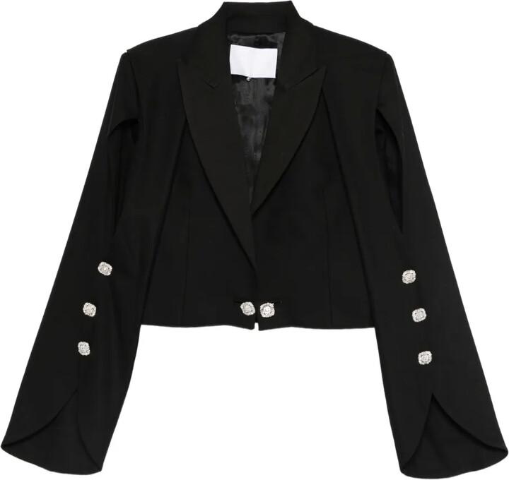 Costarellos Peak-Lapel Cropped Blazer