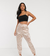 Thumbnail for your product : ASOS Petite ASOS DESIGN Petite satin jogger with pockets
