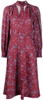Thumbnail for your product : See by Chloe Floral-Print Tied-Neck Midi Dress