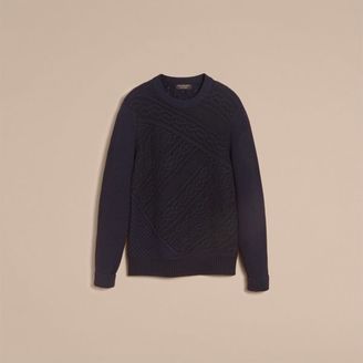Burberry Cashmere Sweater with Cable Knit Detail