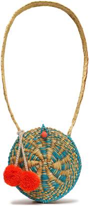 Sophie Anderson Pompom-embellished Straw Shouldr Bag