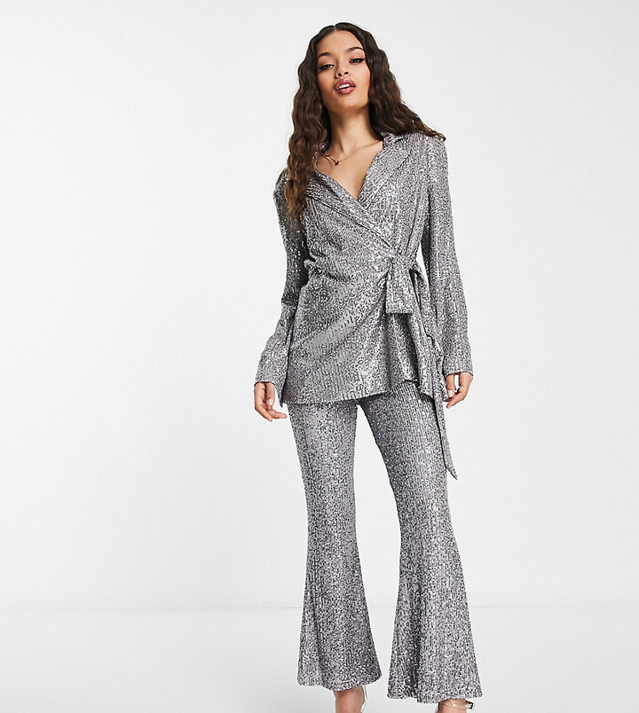 Grey Flare Trousers