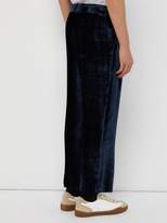 Thumbnail for your product : Sies Marjan Alex Silk Blend Corduroy Trousers - Mens - Dark Blue