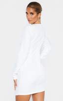 Thumbnail for your product : PrettyLittleThing White Button Down Pocket Detail Bodycon Dress