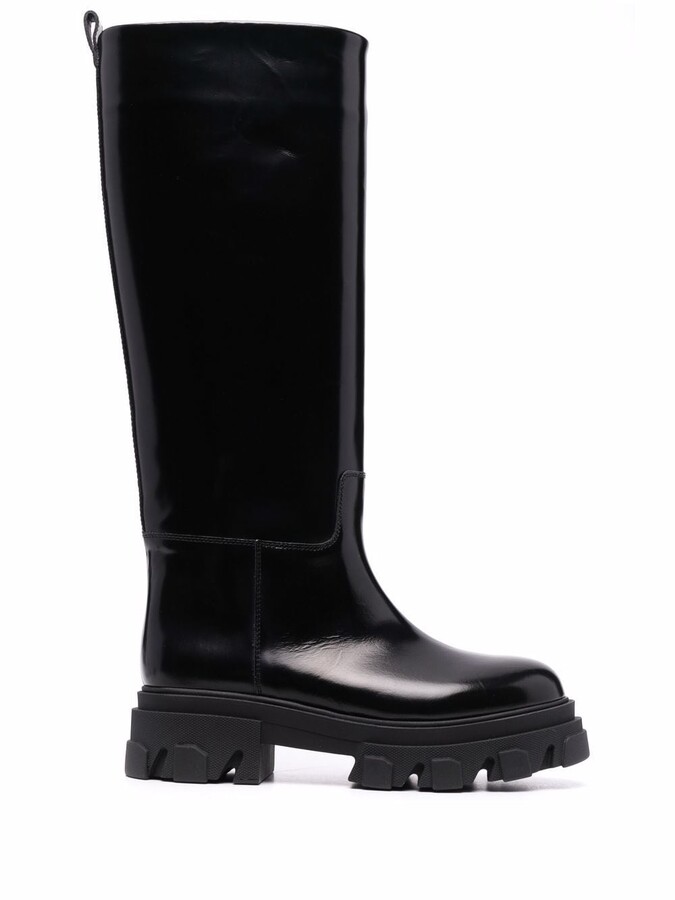 Farfetch Damen Schuhe Outdoorschuhe Wander ridged-sole leather boots 