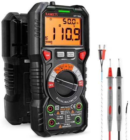 KEHIPI Digital Multimeter TRMS 6000 Counts Voltmeter Auto-Ranging Fast Accurately Measures Voltage Current Amp Resistance Diodes Continuity...