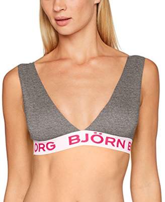 Bjorn Borg Women's 1P Soft Top Bb Seasonal Solid Plunge Plain Everyday Bra