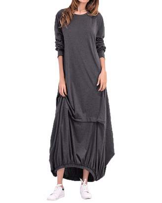 BIUBIU Women's Plus Size Casual Long Sleeve Knee Stitching Party Long Maxi Dress XL