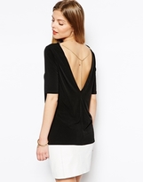 Thumbnail for your product : ASOS Tunic Top with V Back & Chain