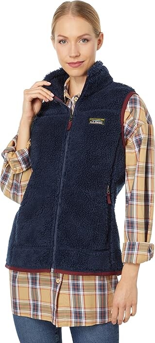 L.L.Bean Mountain Pile Fleece Vest Women's Clothing Nautical Navy : XS, Fleece/Polyester