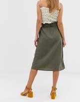 Thumbnail for your product : JDY button through linen midi skirt