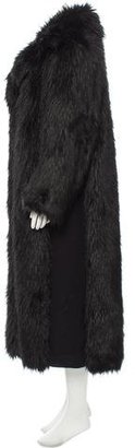 Dries Van Noten Notch-Collar Faux Fur Coat